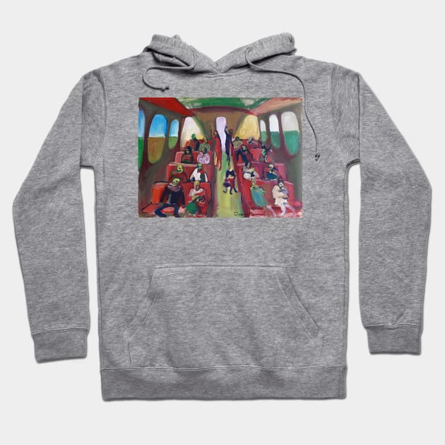 Red seats train Hoodie by diegomanuel